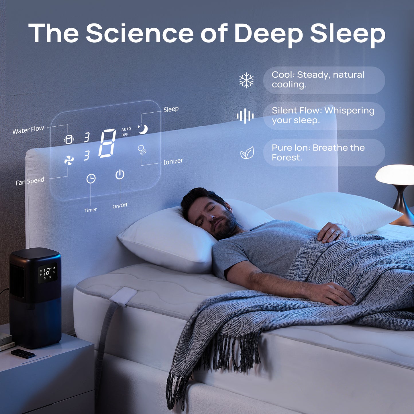 Système de Refroidissement par Eau Omni Sleep™ PRO pour Personnes ayant Chaud la Nuit
