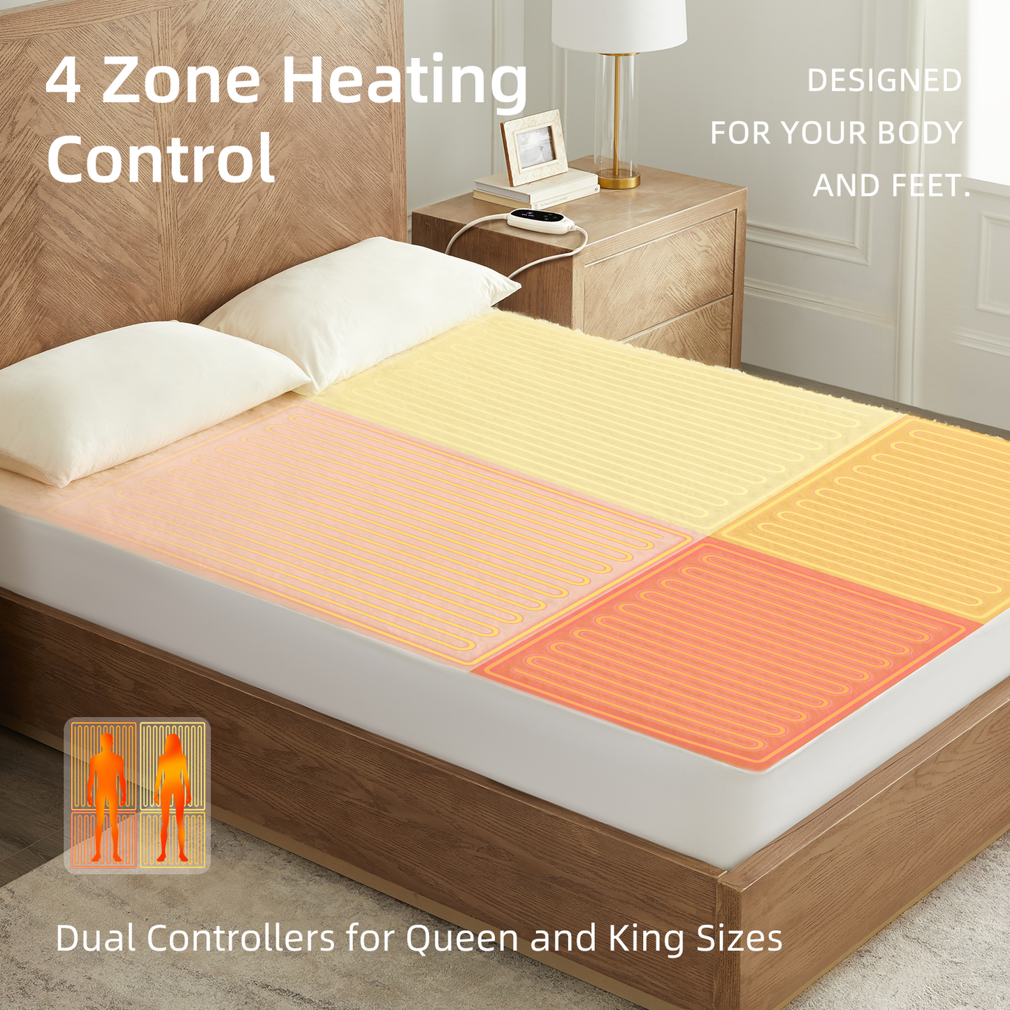 Organic Wool Multi-Zone Pro Heated Mattress Pad