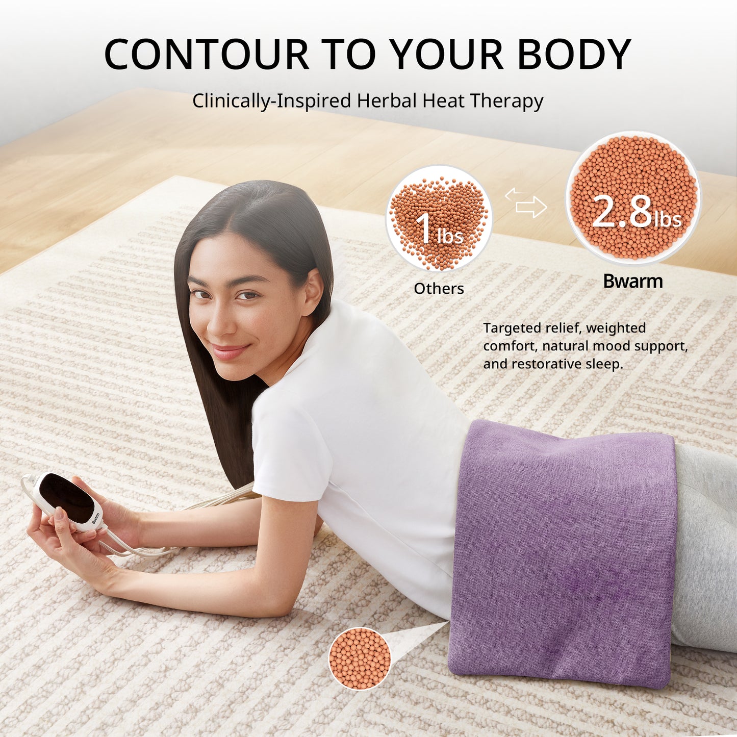Luxe Rosa - Herbal Therapy Weighted Heating Pad - 10" x 18"