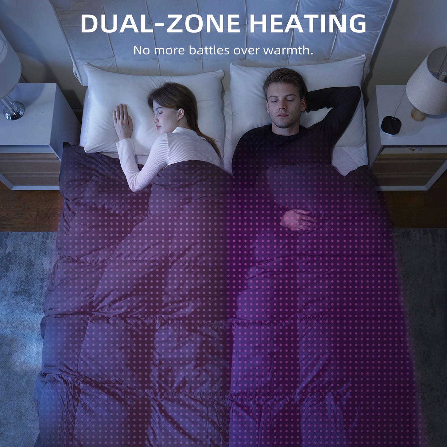 Protège-matelas chauffant Wi-Fi HeatSync - Chauffage double zone