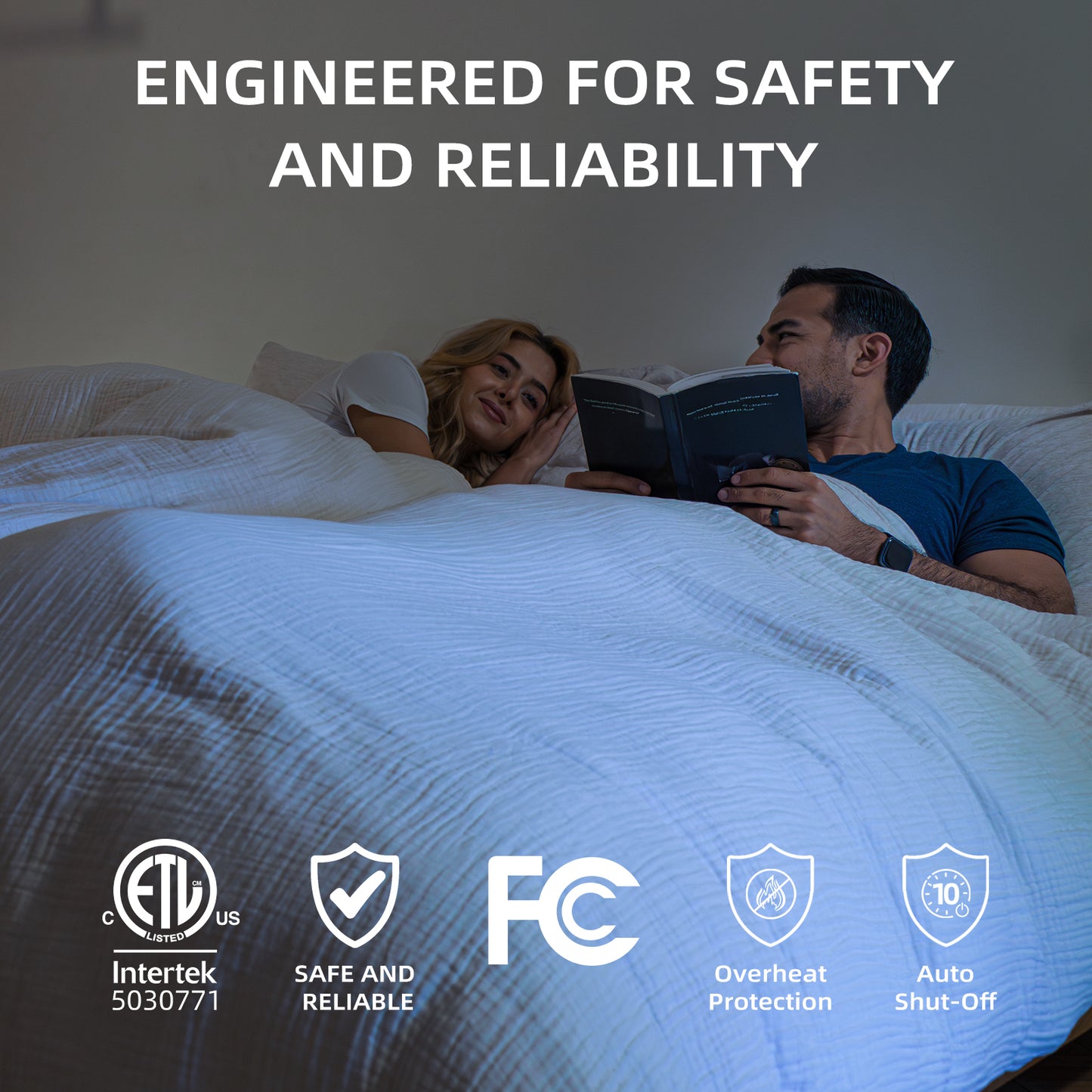 Protège-matelas chauffant Wi-Fi HeatSync - Chauffage double zone