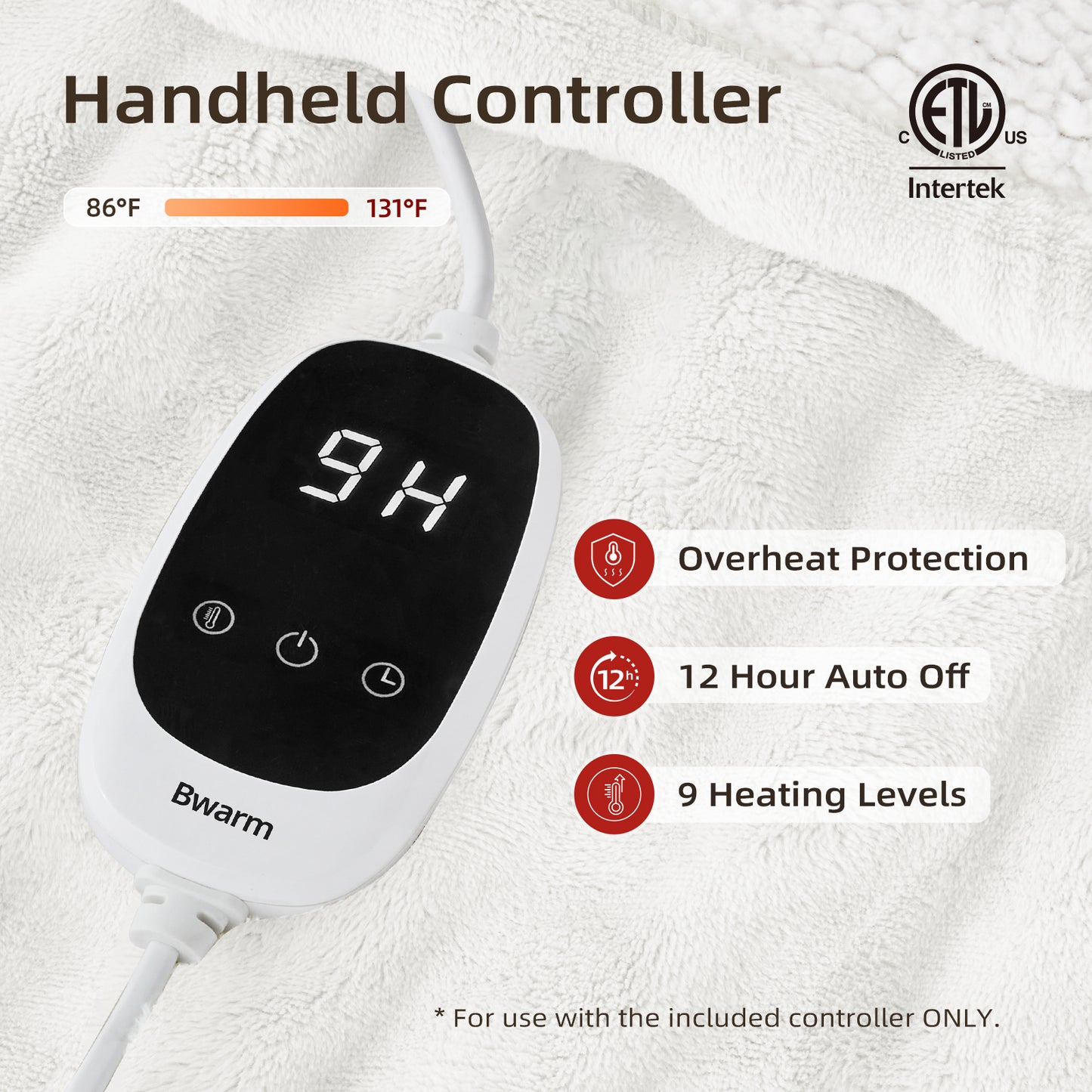 Luxe Heated Flannel Blanket - 50" x 60"