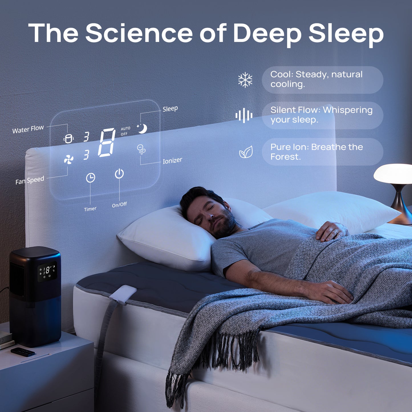 Système de Refroidissement par Eau Omni Sleep™ PRO pour Personnes ayant Chaud la Nuit