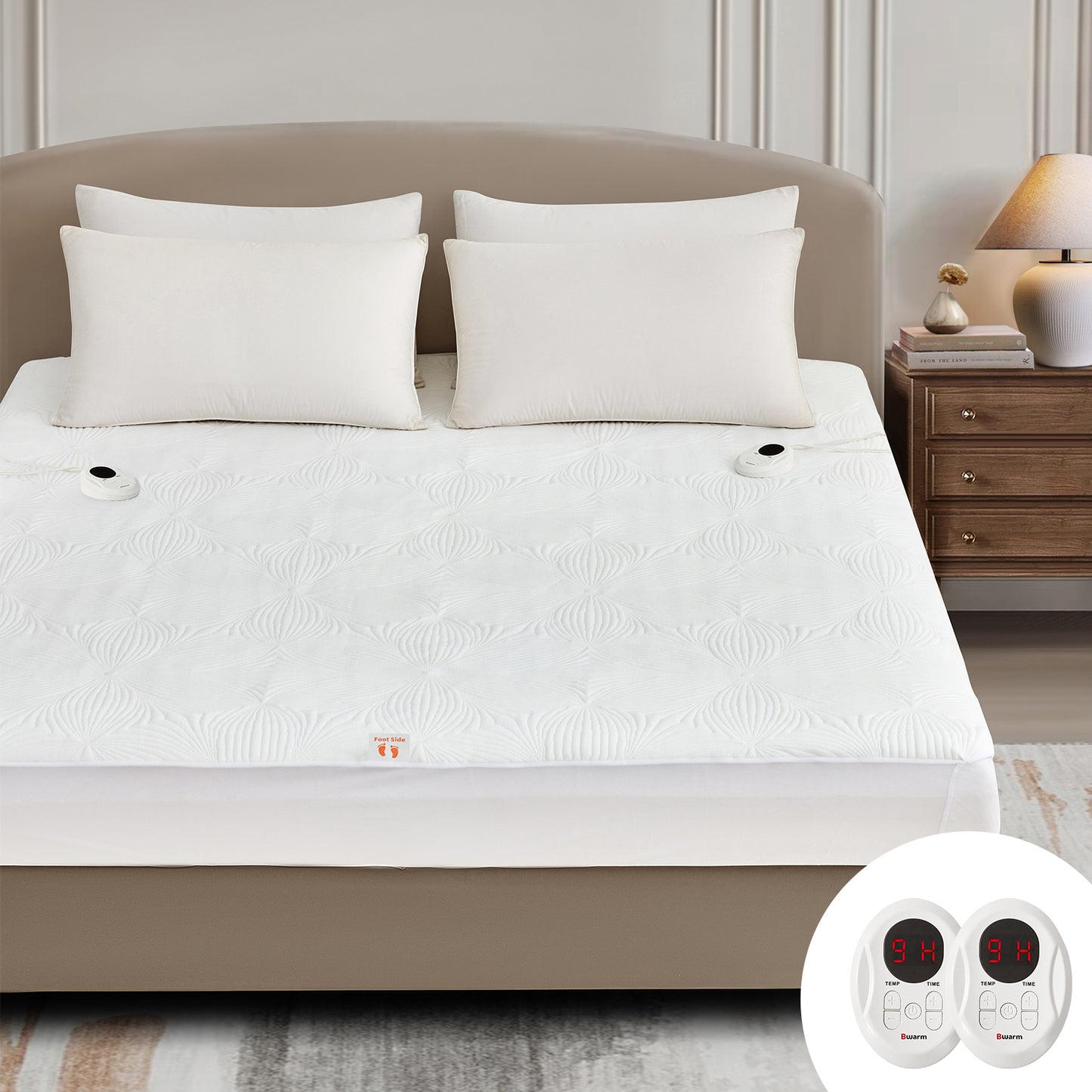 Air-Lock Balance Floral Matelassé Heated Mattress Pad