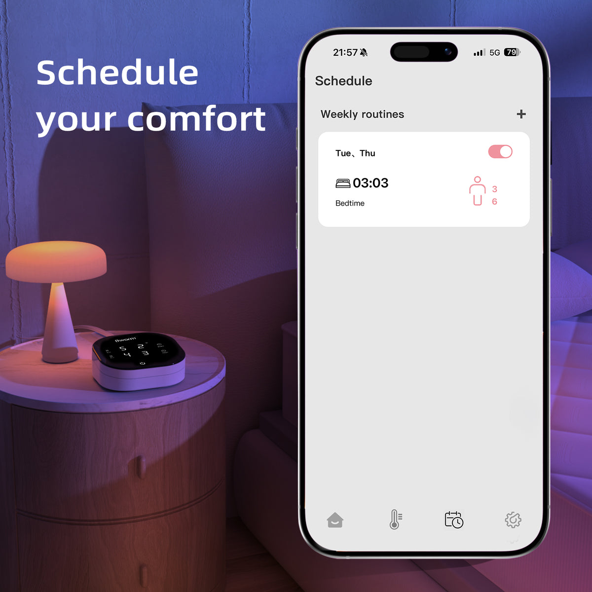bwarm multi-zone Wi-Fi heated mattress pad with integrated temperature control zones