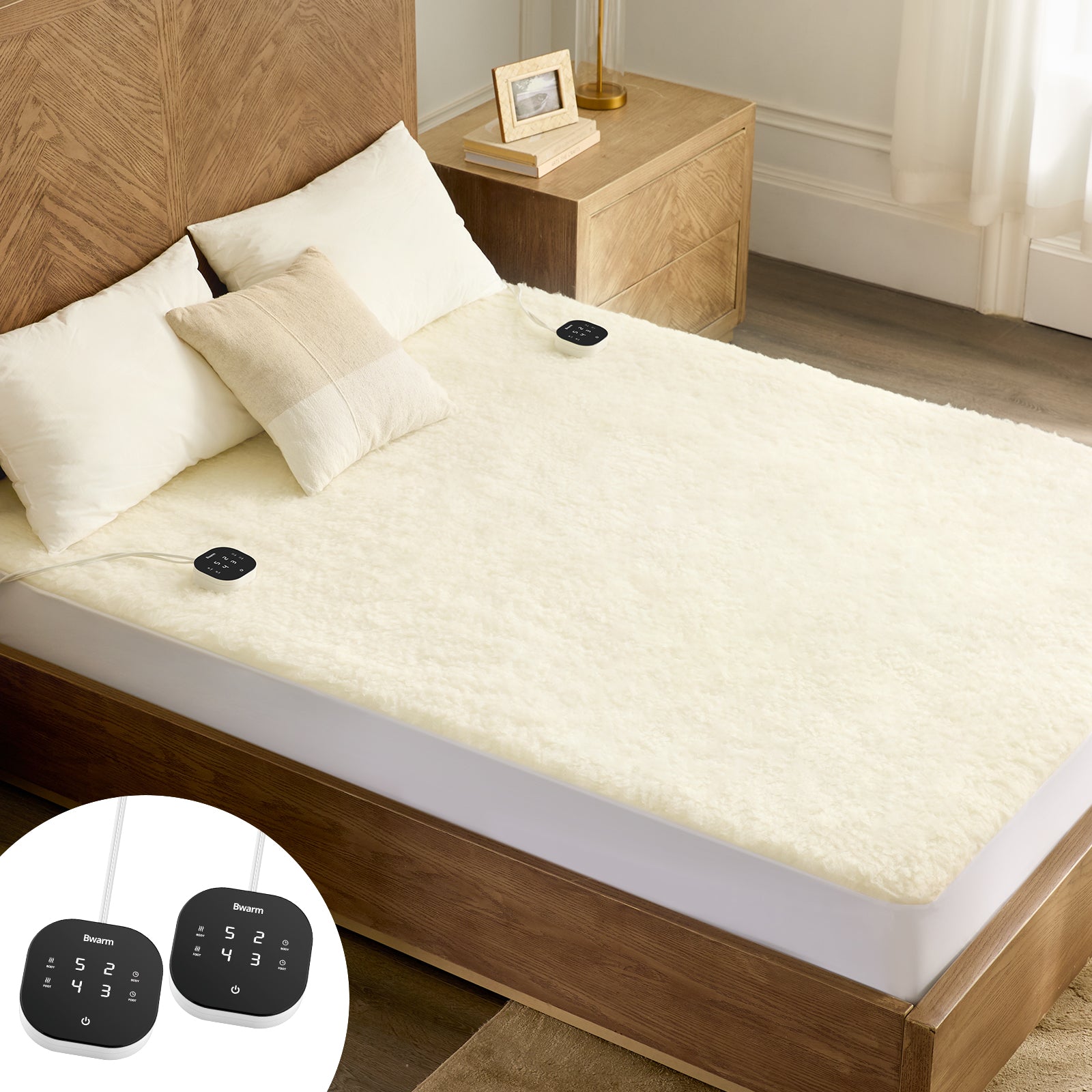Organic Wool Multi-Zone Heated Mattress Pad