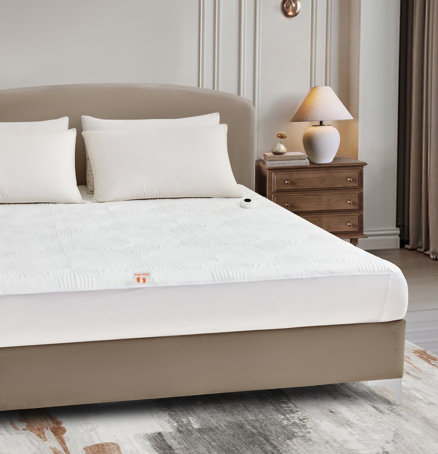 Air-Lock Balance Floral Matelassé Heated Mattress Pad