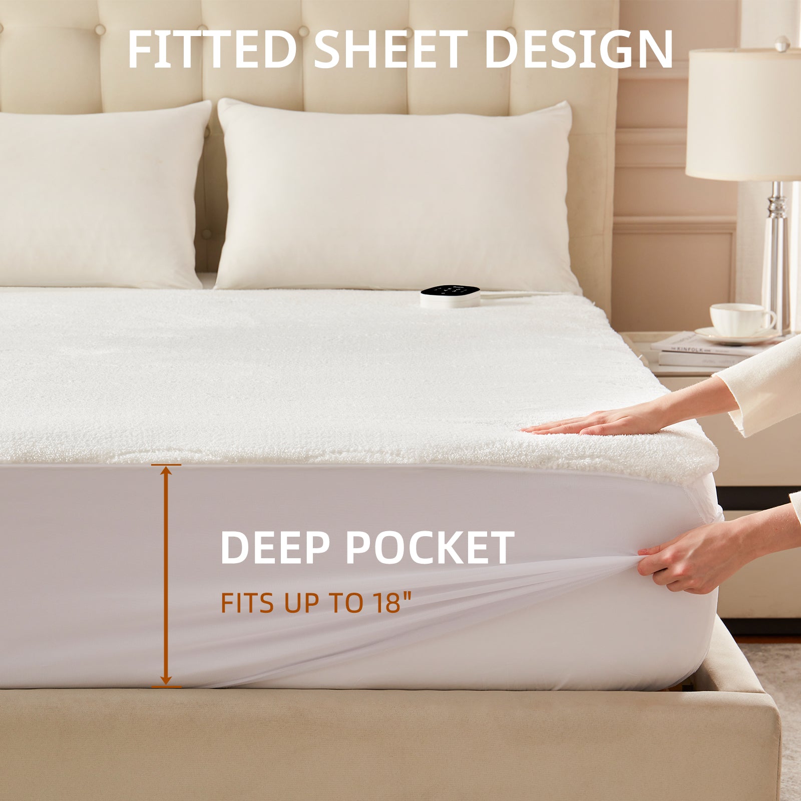 Multi-Zone Electric Sherpa Fleece Heated Mattress Pad, Dual