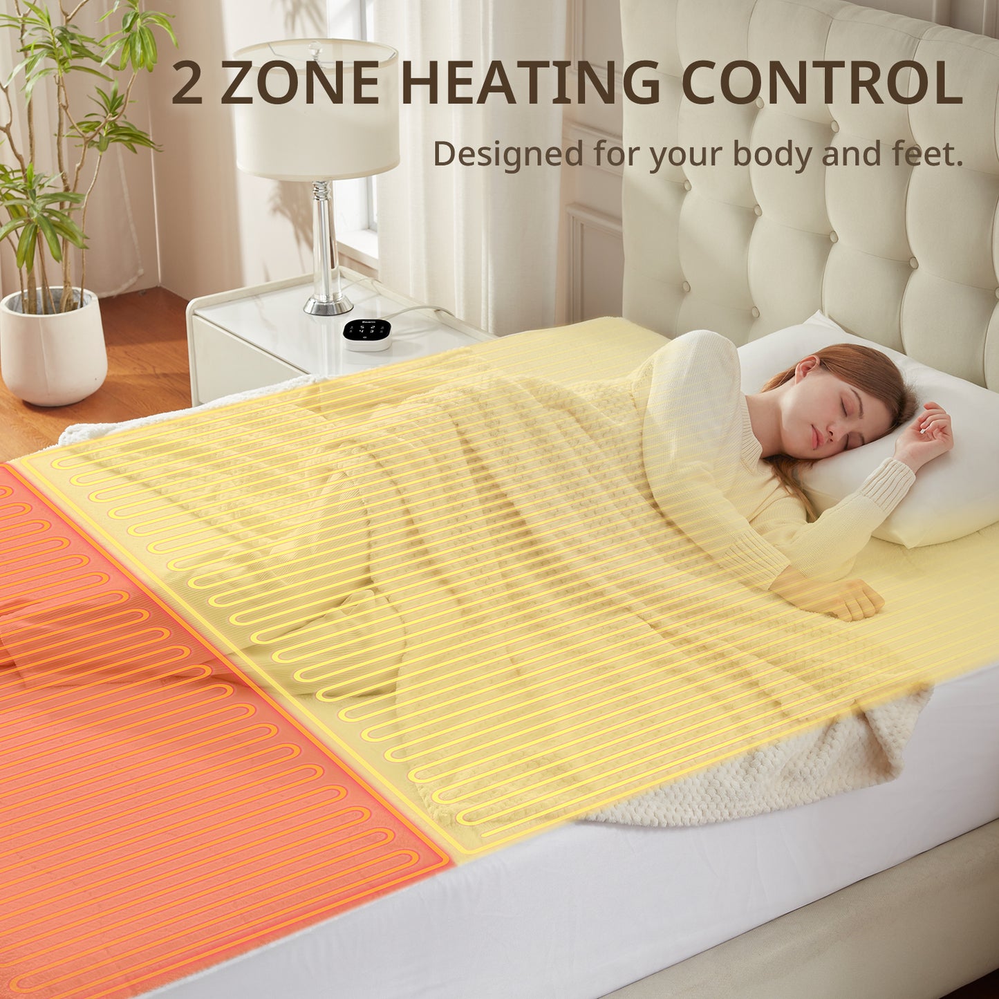 Therma-Lock Multi-Zone Sherpa Fleece Heated Mattress Pad