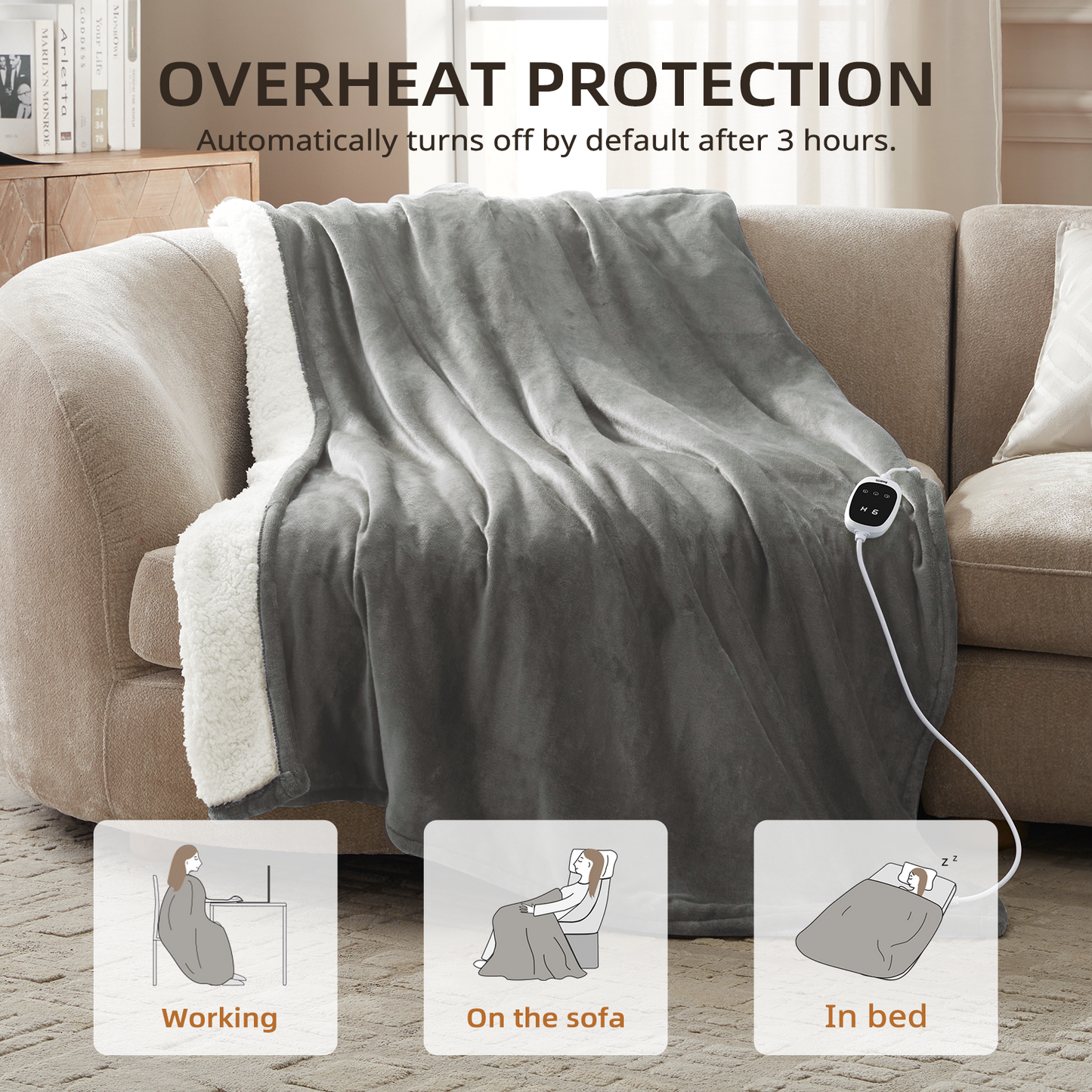 Luxe Faux Fur Softness Heated Blanket - 50" x 60"