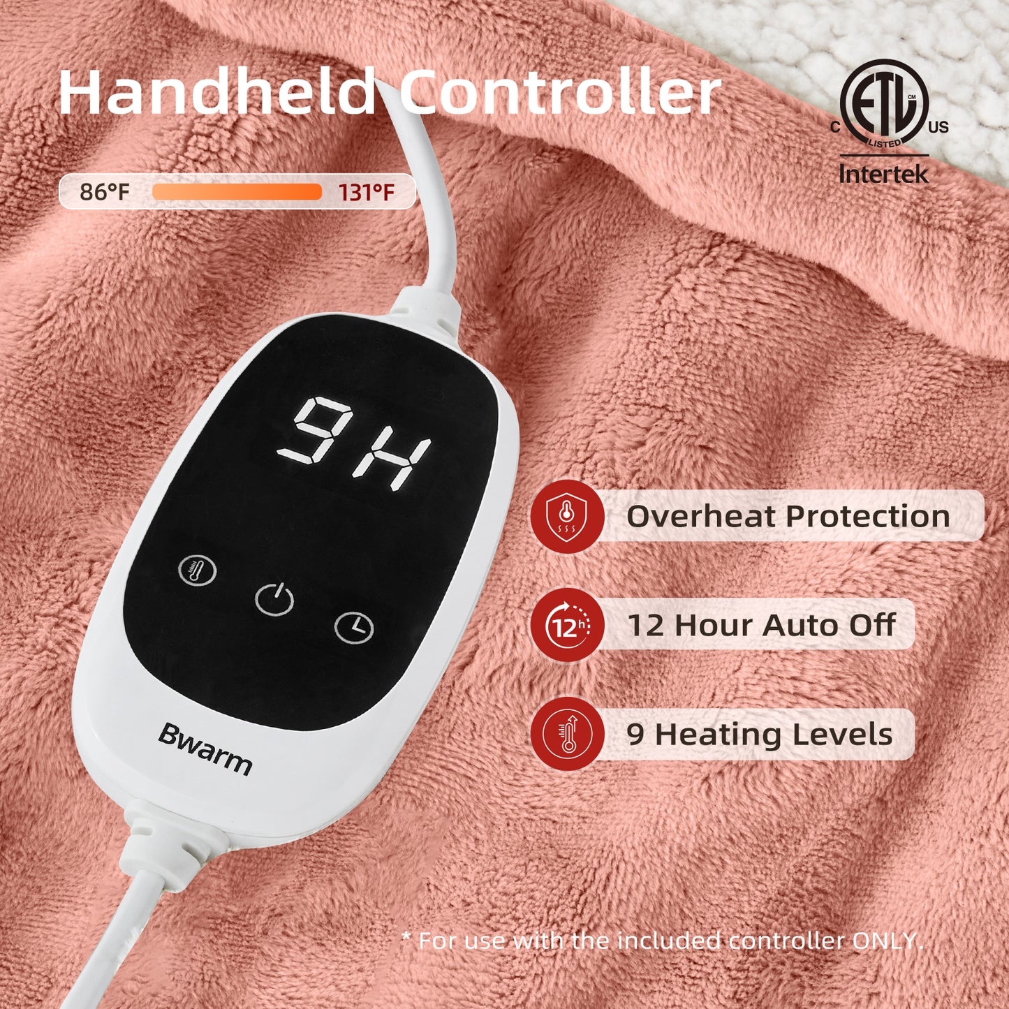 Luxe Heated Flannel Blanket - 50" x 60"