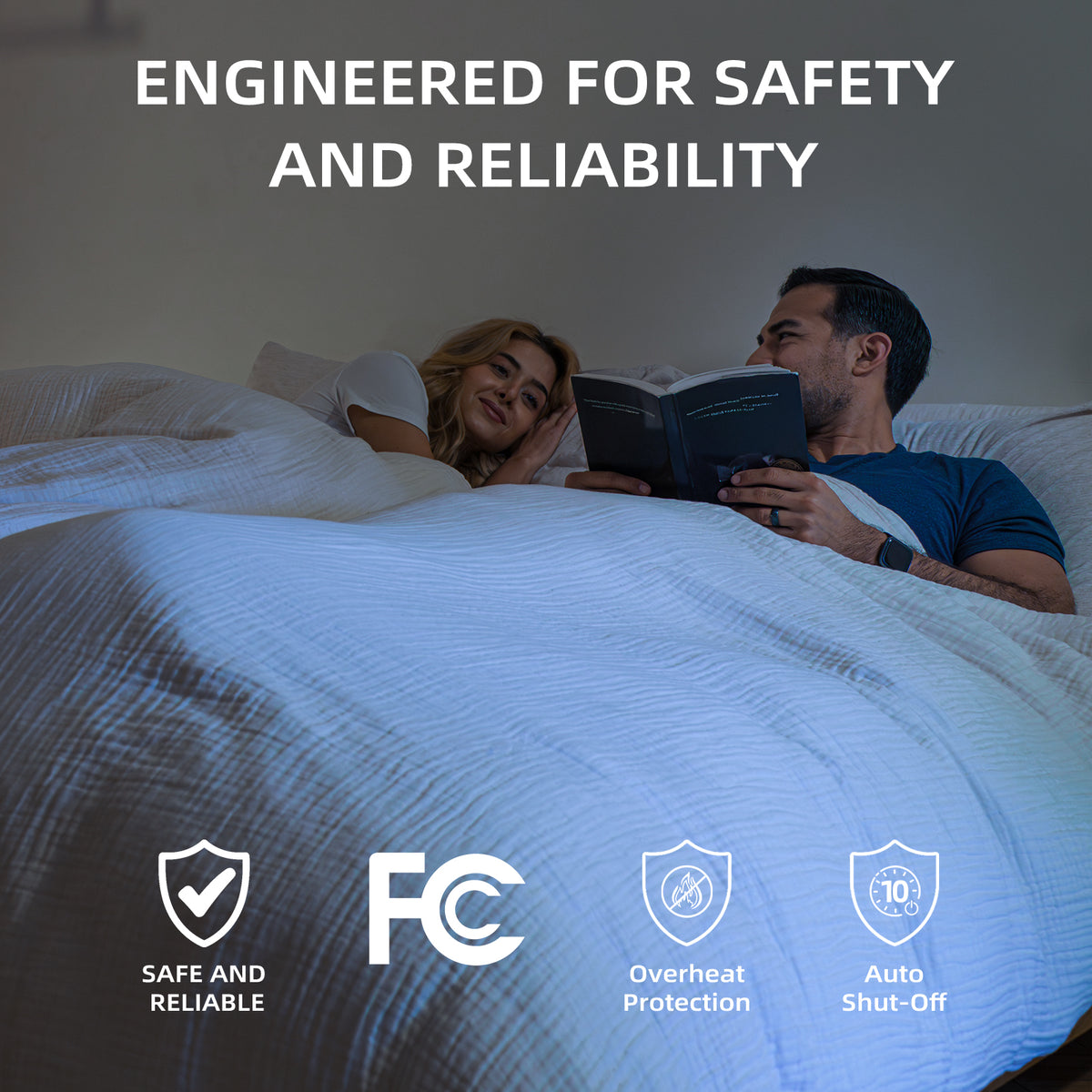 Protège-matelas chauffant Wi-Fi HeatSync - Chauffage double zone