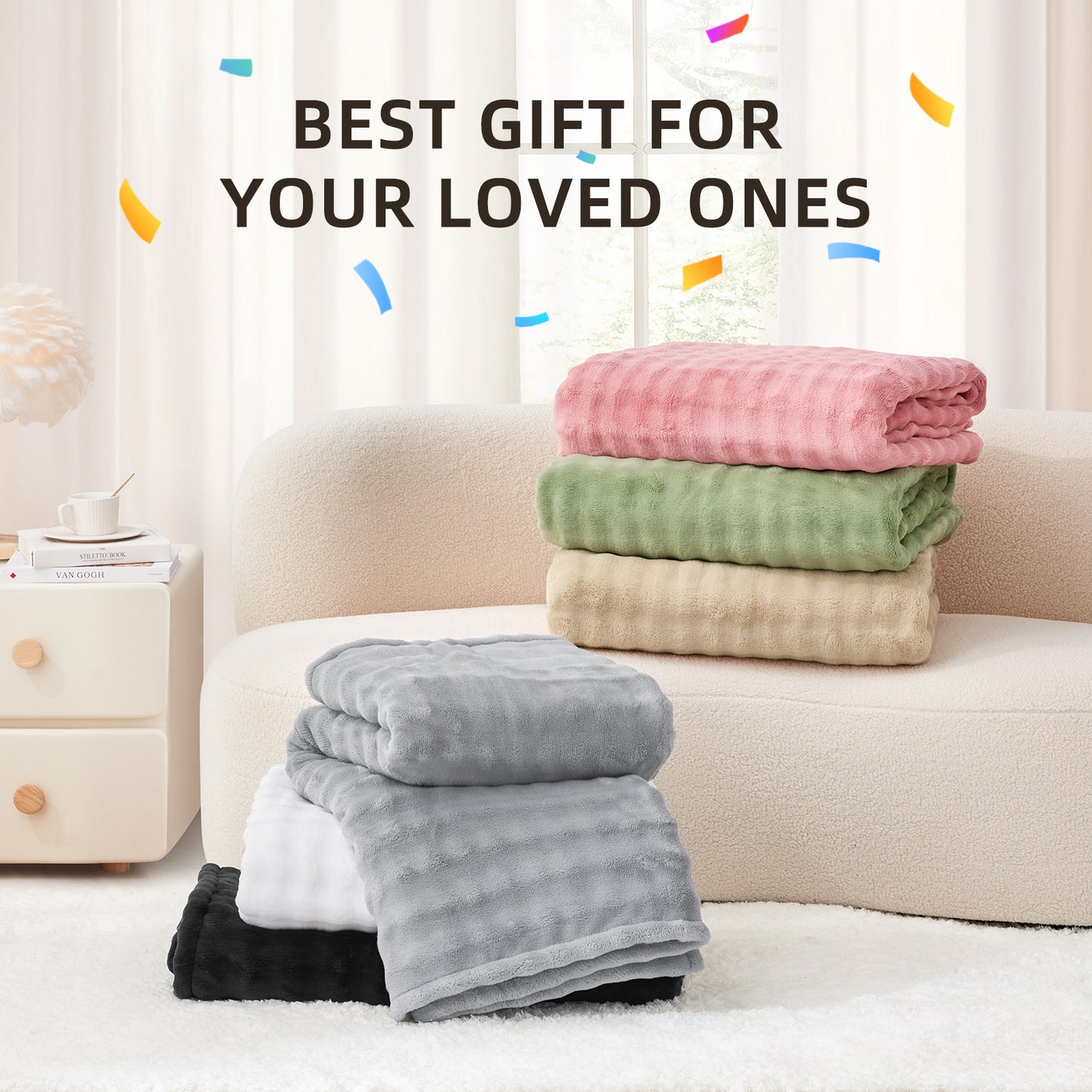 Luxe Bubble Heated Flannel Blanket