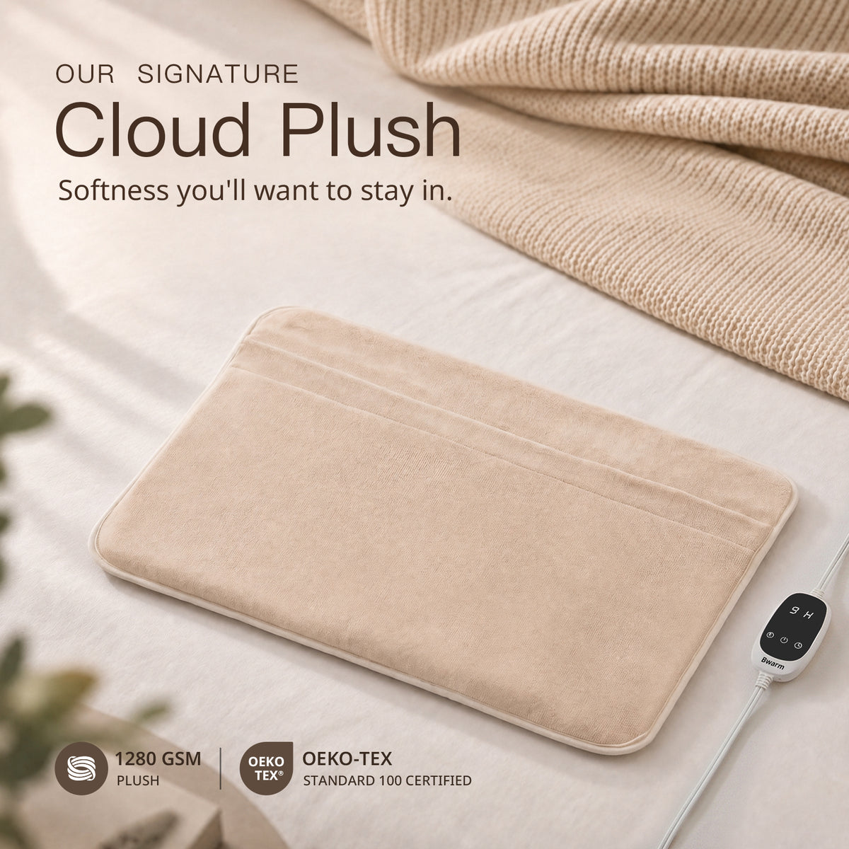 SNUG – Plush Electric Heated Foot Warmer for Bed with Pocket