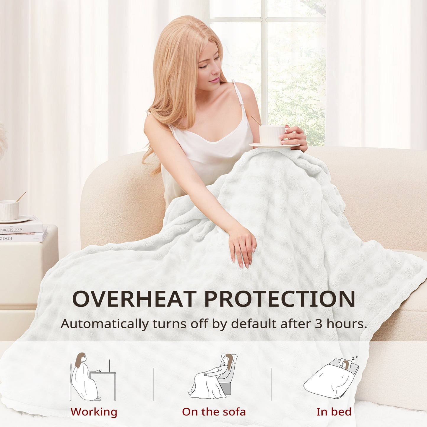 Luxe Heated Flannel Blanket - 50" x 60"