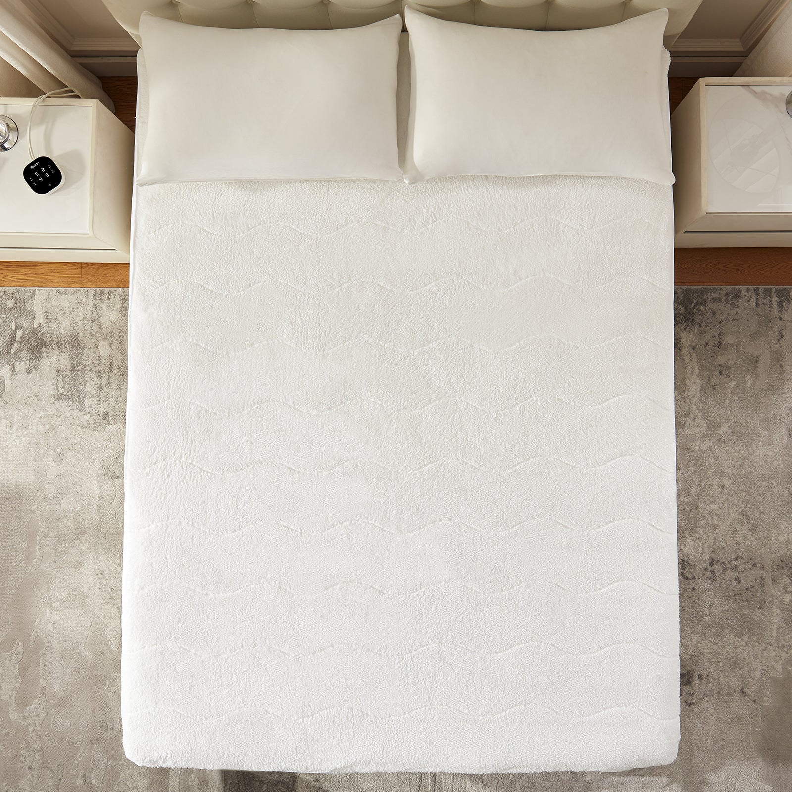 Multi-Zone Electric Sherpa Fleece Heated Mattress Pad, Dual